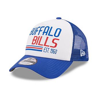 Men's New Era White/Royal Buffalo Bills Stacked A-Frame Trucker 9FORTY Adjustable Hat