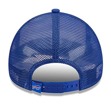 Men's New Era White/Royal Buffalo Bills Stacked A-Frame Trucker 9FORTY Adjustable Hat