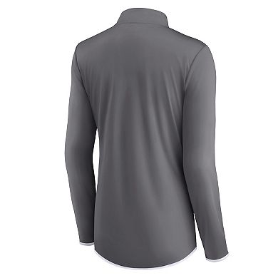 Women's Fanatics Branded Gray Dallas Cowboys Corner Long Sleeve 1/4 Zip Top