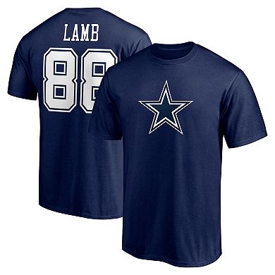 Men's Fanatics Branded CeeDee Lamb Navy Dallas Cowboys Team Player Icon Name & Number T-Shirt