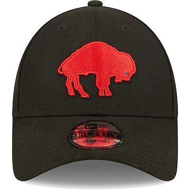 Men's New Era Black Buffalo Bills Throwback The League 9FORTY Adjustable Hat