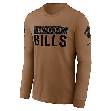 Men's Nike Brown Buffalo Bills 2023 Salute To Service Long Sleeve T-Shirt