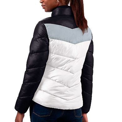 Women's G-III 4Her by Carl Banks White/Black Las Vegas Raiders New Star Quilted Full-Zip Jacket