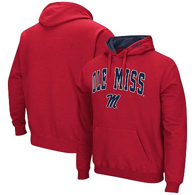 Men's Colosseum Red Ole Miss Rebels Arch & Logo 3.0 Pullover Hoodie