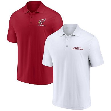 Men's Fanatics Branded White/Cardinal Arizona Cardinals Lockup Two-Pack Polo Set