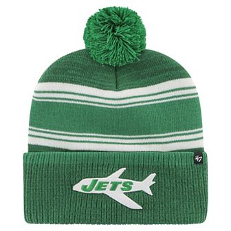 Men's '47 Green New York Jets Fadeout Cuffed Knit Hat with Pom