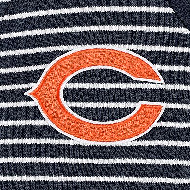 Women's Antigua Navy Chicago Bears Maverick Waffle Henley Long Sleeve T-Shirt