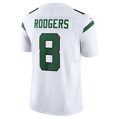 Men's Nike Aaron Rodgers Spotlight White New York Jets Vapor F.U.S.E ...