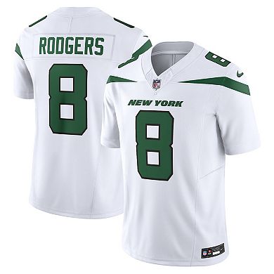 Men's Nike Aaron Rodgers Spotlight White New York Jets Vapor F.U.S.E ...