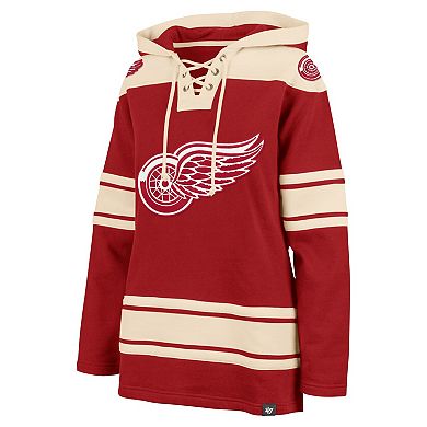 Women's '47 Red Detroit Red Wings Superior Lacer Pullover Hoodie