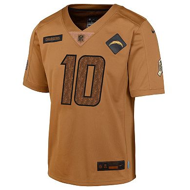 Youth Nike Justin Herbert Brown Los Angeles Chargers 2023 Salute To Service Limited Jersey