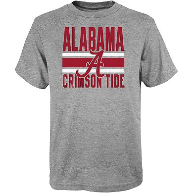 Preschool Crimson/Heather Gray Alabama Crimson Tide Fan Wave Short & Long Sleeve T-Shirt Combo Pack
