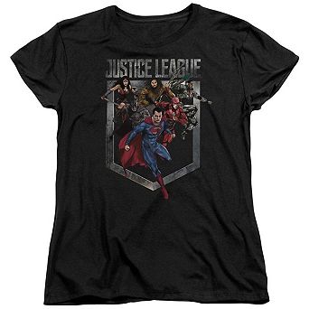 Justice League Movie Charge Short Sleeve Womens T-shirt