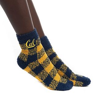 Women's ZooZatz Cal Bears Fuzzy Buffalo Checkered Ankle Socks