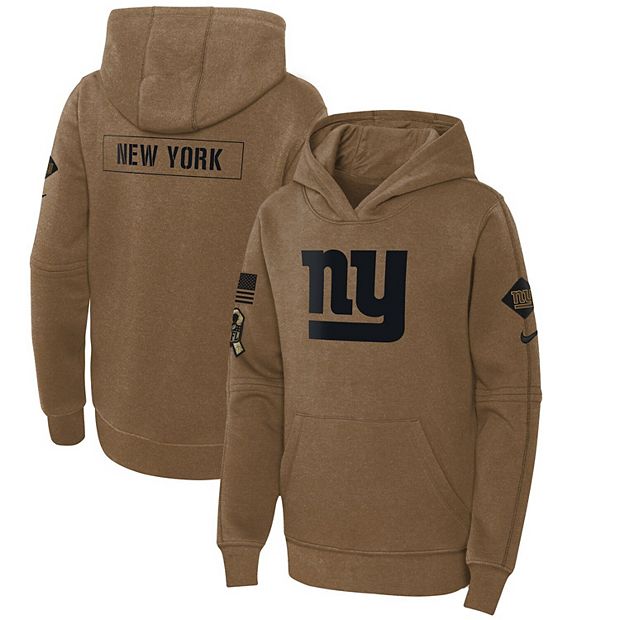Youth Nike Brown New York Giants 2023 Salute to Service Club Fleece Pullover Hoodie