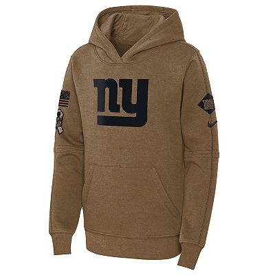 Youth Nike Brown New York Giants 2023 Salute to Service Club Fleece Pullover Hoodie