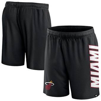 Men's Fanatics Branded Black Miami Heat Post Up Mesh Shorts