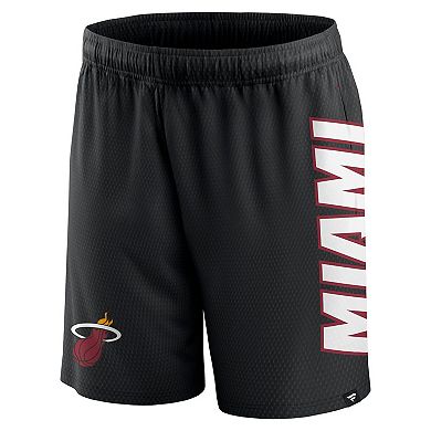 Men's Fanatics Branded Black Miami Heat Post Up Mesh Shorts