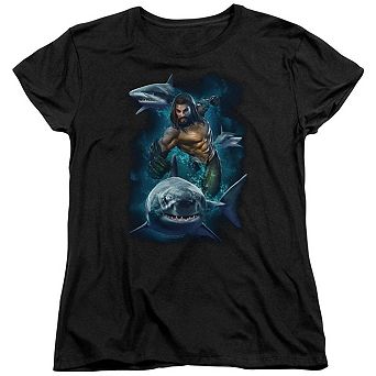 Aquaman Movie Swimming With Sharks Short Sleeve Women´s T-Shirt