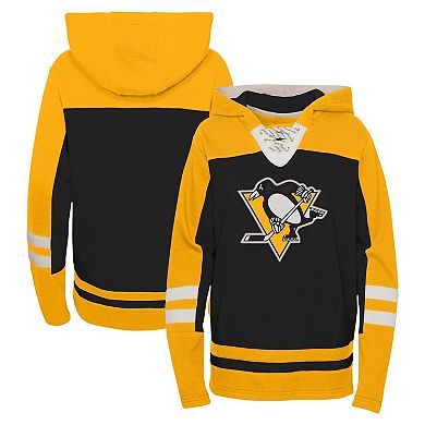 Youth Black Pittsburgh Penguins Ageless Revisited Lace-Up V-Neck Pullover Hoodie