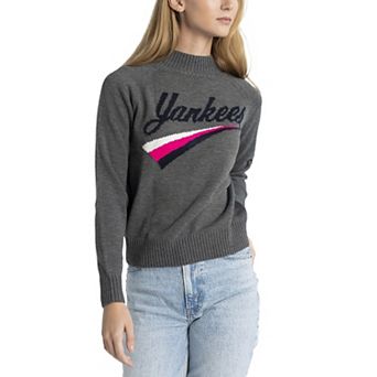 Women's Lusso Gray New York Yankees Serena Raglan Pullover Sweater