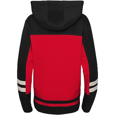 Preschool Red Chicago Blackhawks Ageless Revisited Lace-Up V-Neck Pullover Hoodie