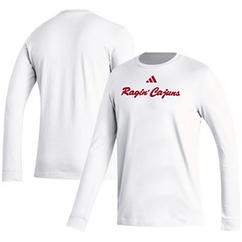 Men's adidas White Louisiana Ragin' Cajuns Vault Script Creator Long Sleeve T-Shirt