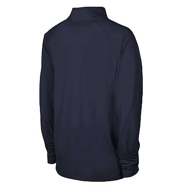Men's Navy New England Patriots Combine Authentic Raglan Quarter-Zip Top