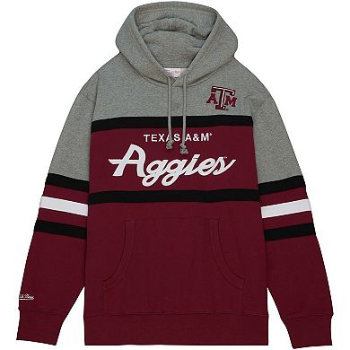 Men's Mitchell & Ness Crimson Texas A&M Aggies Head Coach Pullover Hoodie