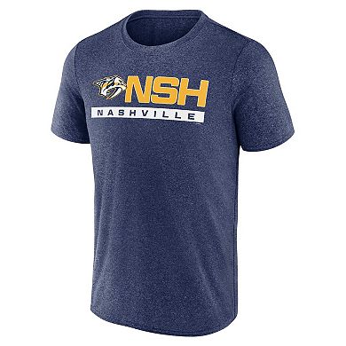Men's Fanatics Branded Heather Navy Nashville Predators Playmaker T-Shirt