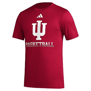 Men's adidas  Crimson Indiana Hoosiers Fadeaway Basketball Pregame AEROREADY T-Shirt