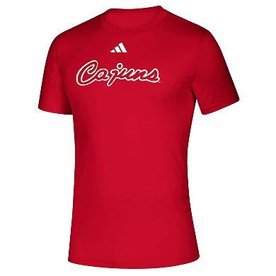Men's adidas Red Louisiana Ragin' Cajuns Vault Script Creator T-Shirt