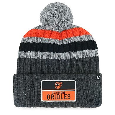 Men's '47 Gray Baltimore Orioles Stack Cuffed Knit Hat with Pom