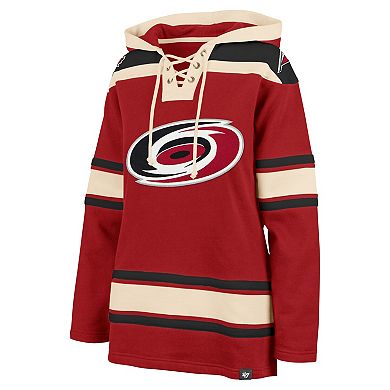 Women's '47 Red Carolina Hurricanes Superior Lacer Pullover Hoodie