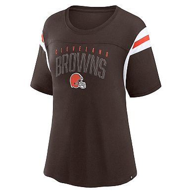 Women's Fanatics Branded Brown Cleveland Browns Classic Rhinestone T-Shirt
