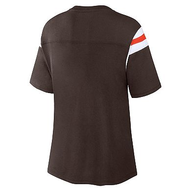 Women's Fanatics Branded Brown Cleveland Browns Classic Rhinestone T-Shirt