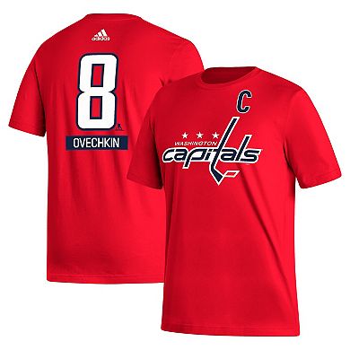 Men's adidas Alexander Ovechkin Red Washington Capitals Fresh Name & Number T-Shirt