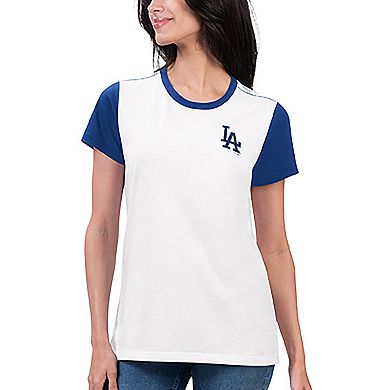 Women's G-III 4Her by Carl Banks White Los Angeles Dodgers Illustration Ringer T-Shirt