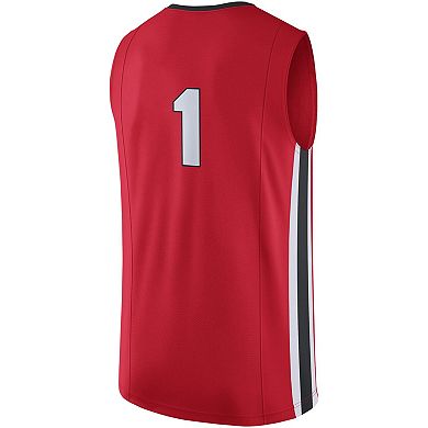 Men's Nike #1 Red Georgia Bulldogs Replica Jersey