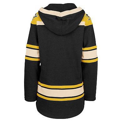 Women's '47 Black Pittsburgh Penguins Superior Lacer Pullover Hoodie