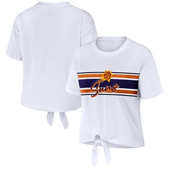 Women's WEAR by Erin Andrews White Phoenix Suns Tie-Front T-Shirt