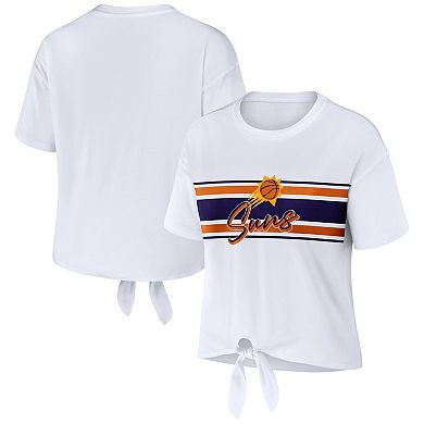 Women's WEAR by Erin Andrews White Phoenix Suns Tie-Front T-Shirt