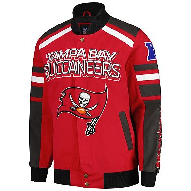 Men's G-III Sports by Carl Banks Red Tampa Bay Buccaneers Power Forward Racing Full-Snap Jacket