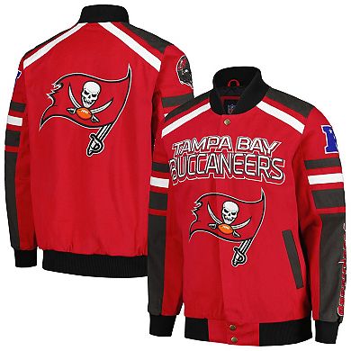 Men's G-III Sports by Carl Banks Red Tampa Bay Buccaneers Power Forward Racing Full-Snap Jacket