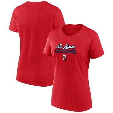 Women's Fanatics Branded Red St. Louis Cardinals State Script T-Shirt