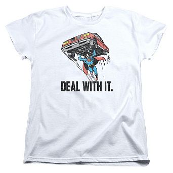 Dc Comics Deal With It Short Sleeve Womens T-shirt