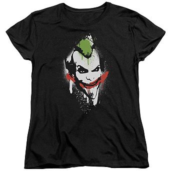 Batman Arkham City Spraypaint Smile Short Sleeve Womens T-shirt