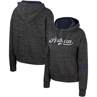 Women's Colosseum Charcoal Auburn Tigers Catherine Speckle Pullover Hoodie