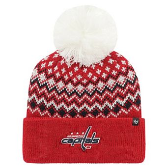 Women's '47 Red Washington Capitals Elsa Cuffed Knit Hat with Pom