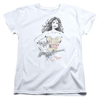 Dco Justice League Of America Wonder Woman Squiggles Short Sleeve Womens T-shirt